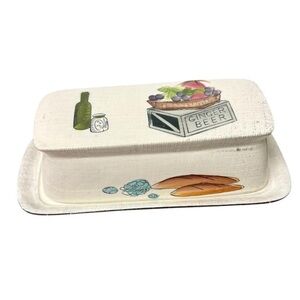 Vintage Nasco Butter Dish Del Coronado Japan Ginger Beer Fruit Bread Retro